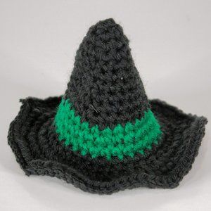 Amigurumi Crochet Balloon Dog Plushie Black Witches Hat